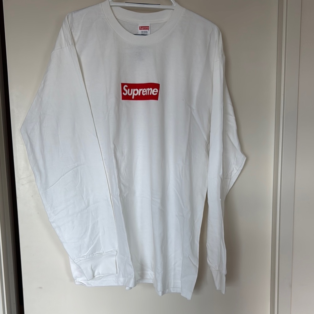 Supreme White Long Sleeve Shirt